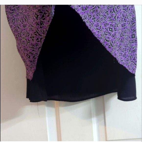 Summer Top purple black print sleeveless Casual to dressy Lightweight top - Picture 8 of 11